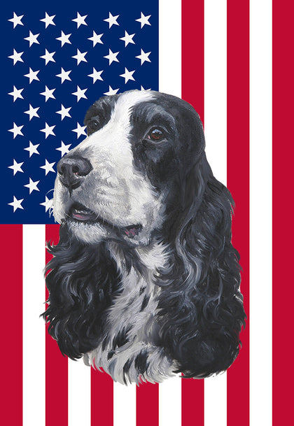 English Setter  - Best of Breed American Flags House and Garden Size