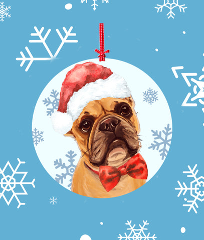 French Bulldog Cream -   Hippie Hound Studios Christmas Tree Ornament