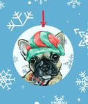 French Bulldog Tan -   Hippie Hound Studios Christmas Tree Ornament