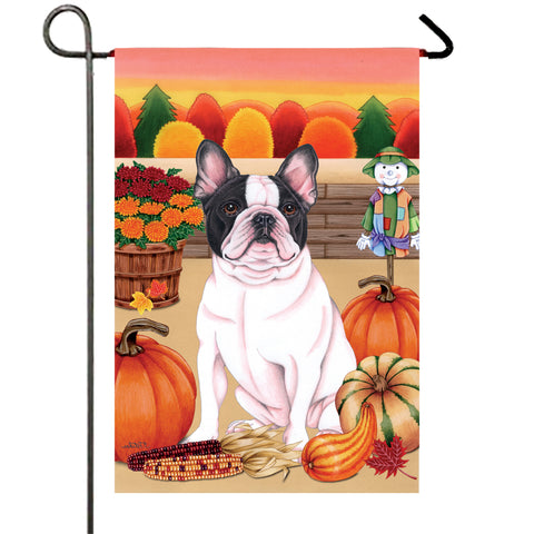 French Bulldog - Best of Breed Autumn Harvest Garden Flag 12" x 17"