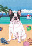 French Bulldog - Tomoyo Pitcher Summer Beach Garden Flag 12" x 17"