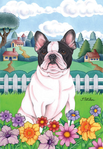 French Bulldog - Tomoyo Pitcher Spring Garden Flag 12" x 17"