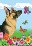 German Shepherd - Best of Breed Butterfly Garden Flag 12" x 17"