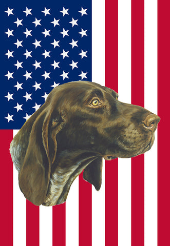German Shorthaired Pointer - Best of Breed American Flags House and Garden Size