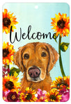 Golden Retriever Red - HHS Welcome Indoor/Outdoor Aluminum Sign 8" x 12"