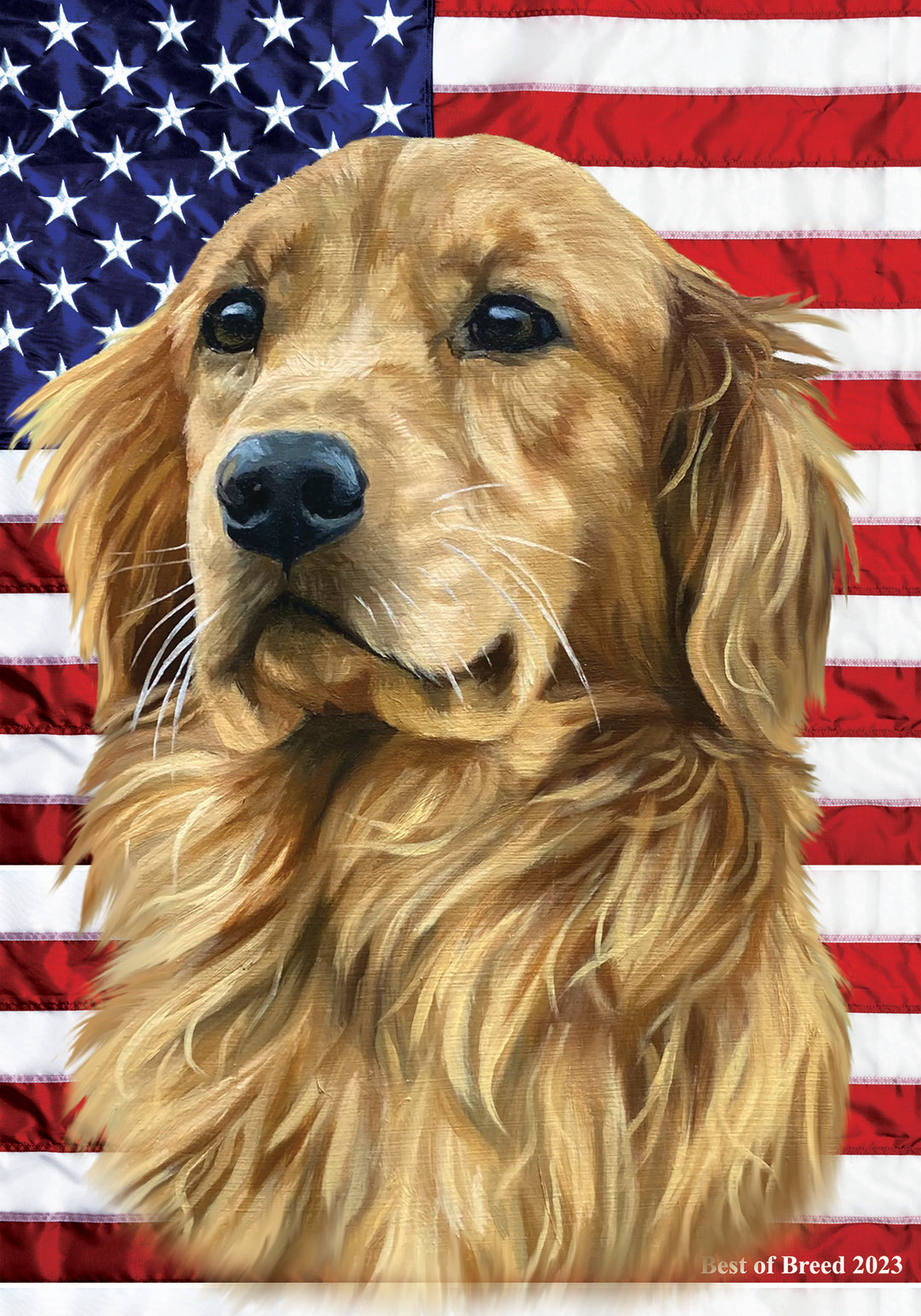 Bandiera Da Giardino Golden Retriever, Doppio Lato, 28x38 Cm, Poliestere, Multicolore