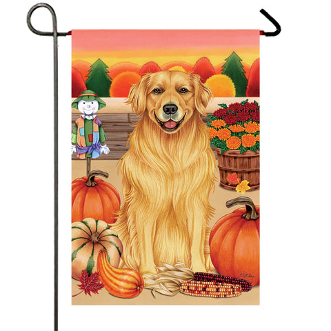 Golden Retriever - Best of Breed Autumn Harvest Garden Flag 12" x 17"