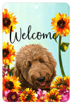 Goldendoodle Apricot - HHS Welcome Indoor/Outdoor Aluminum Sign 8" x 12"