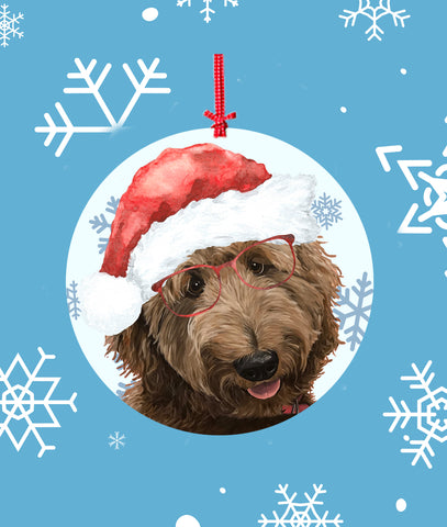 Goldendoodle Apricot -   Hippie Hound Studios Christmas Tree Ornament