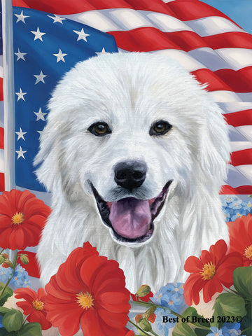 Great Pyrenees - Best of Breed All-American Patriotic I Outdoor Flag