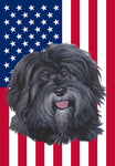 Havanese  B/W - Best of Breed American Flags House and Garden Size