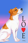 Jack Russell- Tomoyo Pitcher Love  Garden Flag 12" x 17"