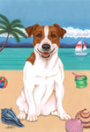 Jack Russell- Tomoyo Pitcher Summer Beach Garden Flag 12" x 17"