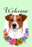 Jack Russell- Best of Breed Welcome Flowers Garden Flag 12" x 17"