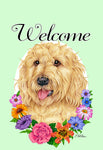 Labradoodle - Best of Breed Welcome Flowers Garden Flag 12" x 17"