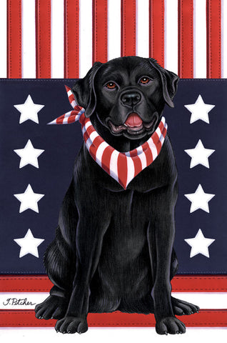 Black Labrador - Tomoyo Pitcher Patriot Outdoor Flag
