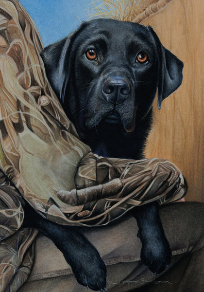 Black Labrador - Joni Monroe Beinborn Portrait House and Garden Flag