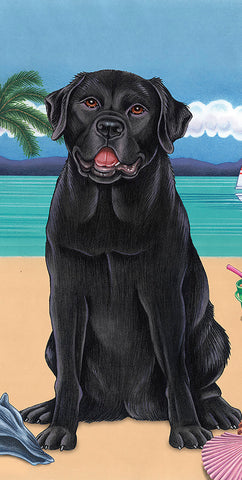 Black Labrador - Best of Breed Terry Velour Microfiber Beach Towel 30" x 60"