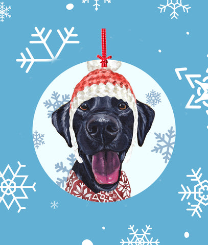 Black Labrador -   Hippie Hound Studios Christmas Tree Ornament