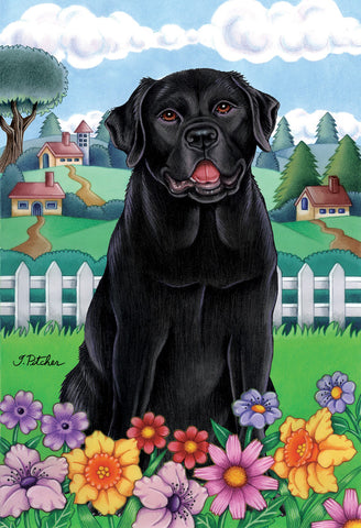 Black Labrador - Tomoyo Pitcher Spring Outdoor Flag