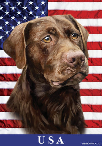 Chocolate Labrador - Best of Breed All-American II Outdoor Flag