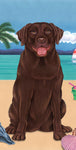 Chocolate Labrador - Best of Breed Terry Velour Microfiber Beach Towel 30" x 60"