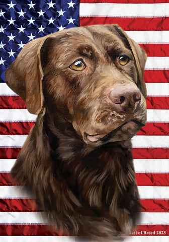 Chocolate Labrador - Best of Breed All-American III Outdoor Flag