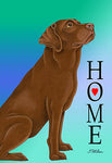 Chocolate Labrador- Tomoyo Pitcher Home Garden Flag 12" x 17"