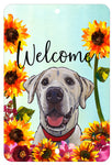 Labrador Yellow/White - HHS Welcome Indoor/Outdoor Aluminum Sign 8" x 12"