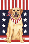 Yellow Labrador- Tomoyo Pitcher Patriot Garden Flag 12" x 17"