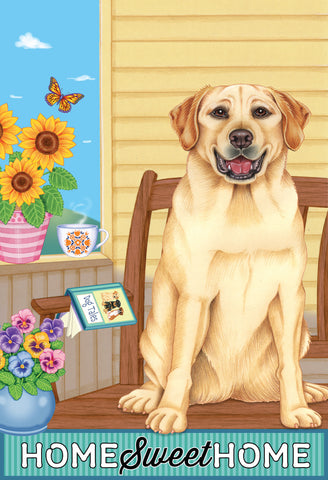 Yellow Labrador- Tomoyo Pitcher Home Sweet Home Garden Flag 12" x 17"