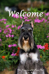 Schnauzer Cropped - Close Encounters of the Furry Kind Welcome  House and Garden Flags