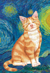 Orange Tabby - Tomoyo Pitcher Van Gogh Cat- House and Garden Flag