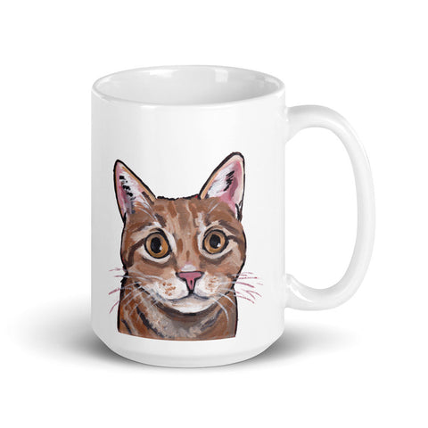 Orange Tabby Mug, Cat Coffee Mug, 15oz Orange Tabby Cat Mug