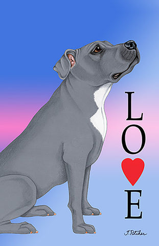 Pit Bull Terrier Blue - Tomoyo Pitcher Love  Garden Flag 12" x 17"