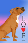 Pit Bull Terrier Tan - Tomoyo Pitcher Love  Garden Flag 12" x 17"