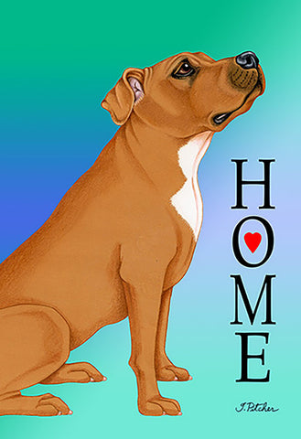 Pit Bull Terrier Tan - Tomoyo Pitcher Home Garden Flag 12" x 17"