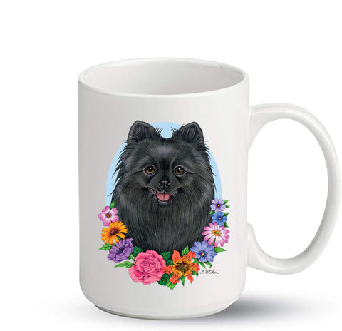 Pomeranian Black - Best of Breed Ceramic 15oz Coffee Mug