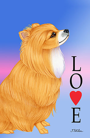 Pomeranian - Tomoyo Pitcher Love  Garden Flag 12" x 17"