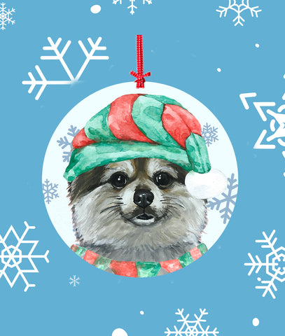 Pomeranian -   Hippie Hound Studios Christmas Tree Ornament