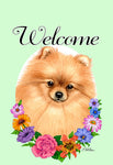 Pomeranian Red- Best of Breed Welcome Flowers Garden Flag 12" x 17"