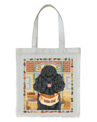 Poodle  Black - Tomoyo Pitcher   Dog Breed Tote Bags