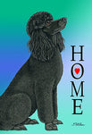 Poodle Black- Tomoyo Pitcher Home Garden Flag 12" x 17"