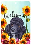 Poodle Black - HHS Welcome Indoor/Outdoor Aluminum Sign 8" x 12"