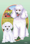 Poodle White- Best of Breed On The Farm Garden Flag 12" x 17"