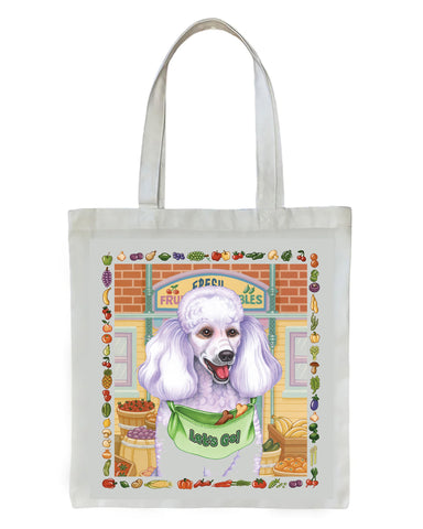 Poodle White - Tomoyo Pitcher   Dog Breed Tote Bags