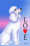 Poodle White- Tomoyo Pitcher Love  Garden Flag 12" x 17"