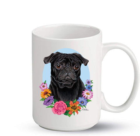 Pug  Black - Best of Breed Ceramic 15oz Coffee Mug