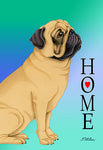 Pug  Fawn- Tomoyo Pitcher Home Garden Flag 12" x 17"