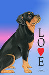 Rottweiler- Tomoyo Pitcher Love  Garden Flag 12" x 17"